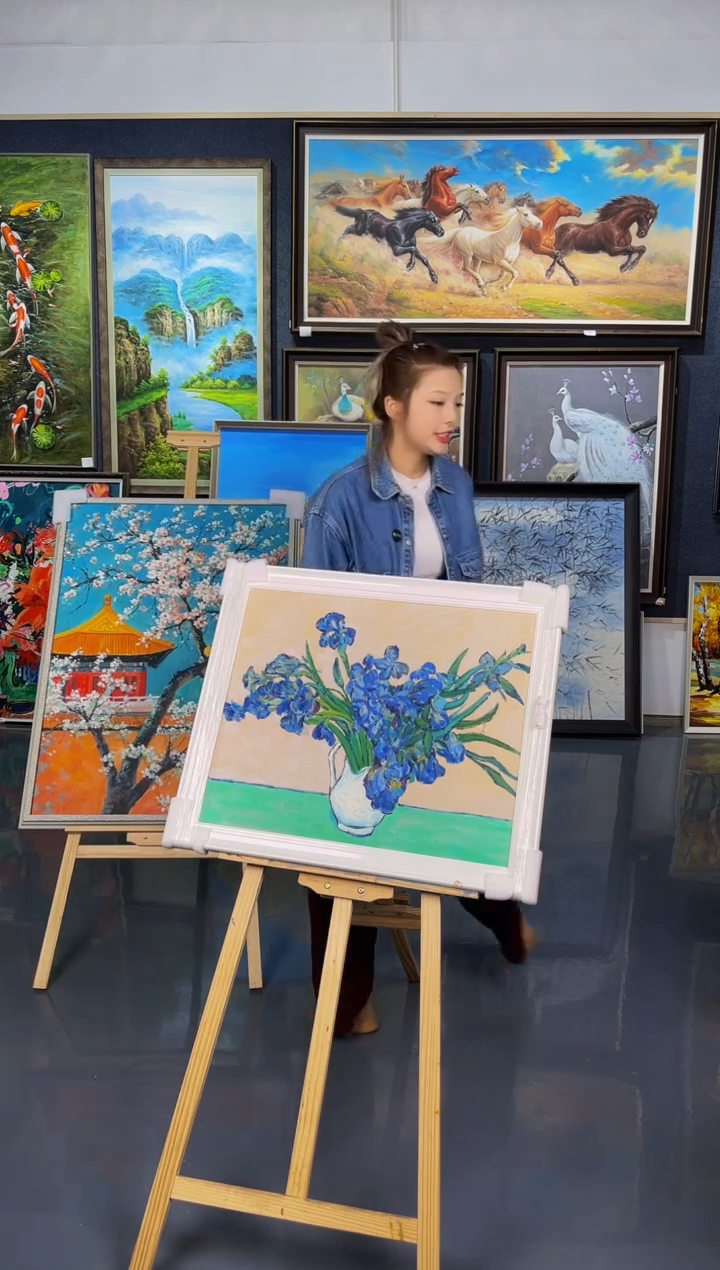 【闪购商品】油画12号 50*60 鸢尾花-手绘油画