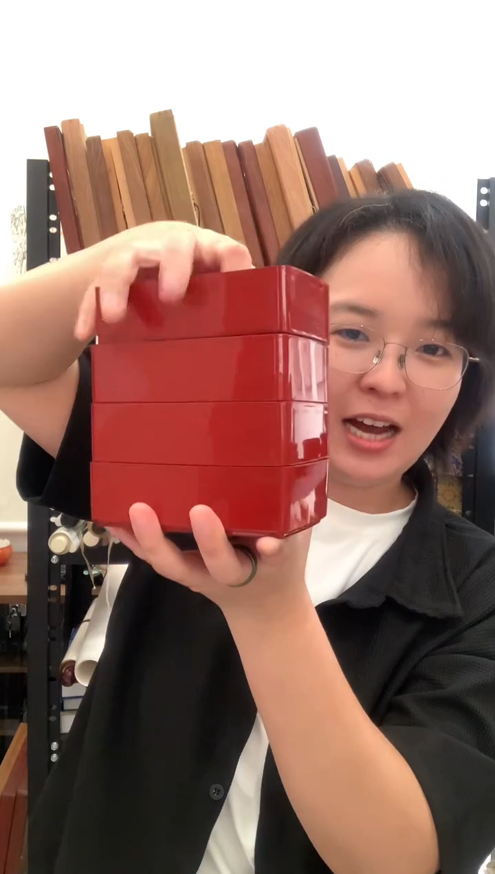 书法j大漆  红色  漆某盘  漆器4件一套