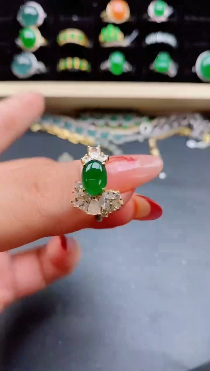 【闪购商品】翡翠戒指银S925镶嵌32321