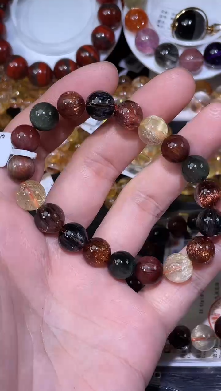 未镶嵌手链水晶唐*彩发晶单圈手链A10