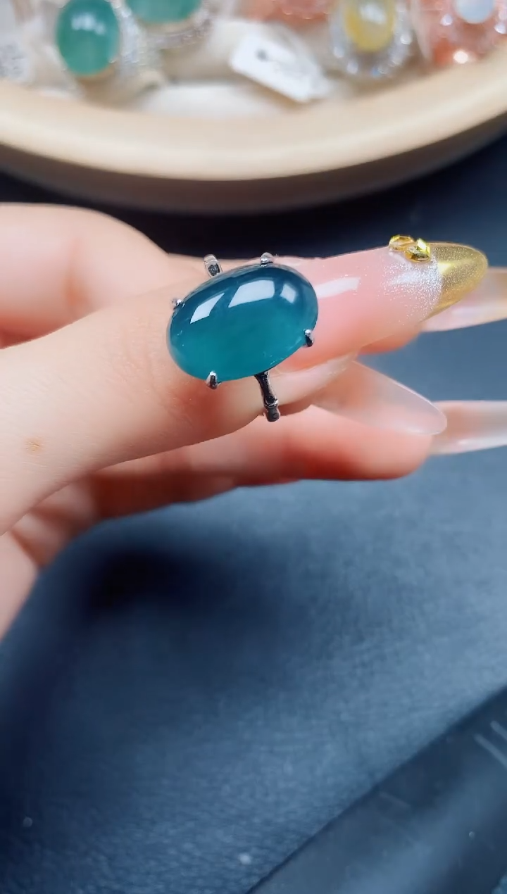 【闪购商品】翡翠戒指银S925镶嵌翡翠