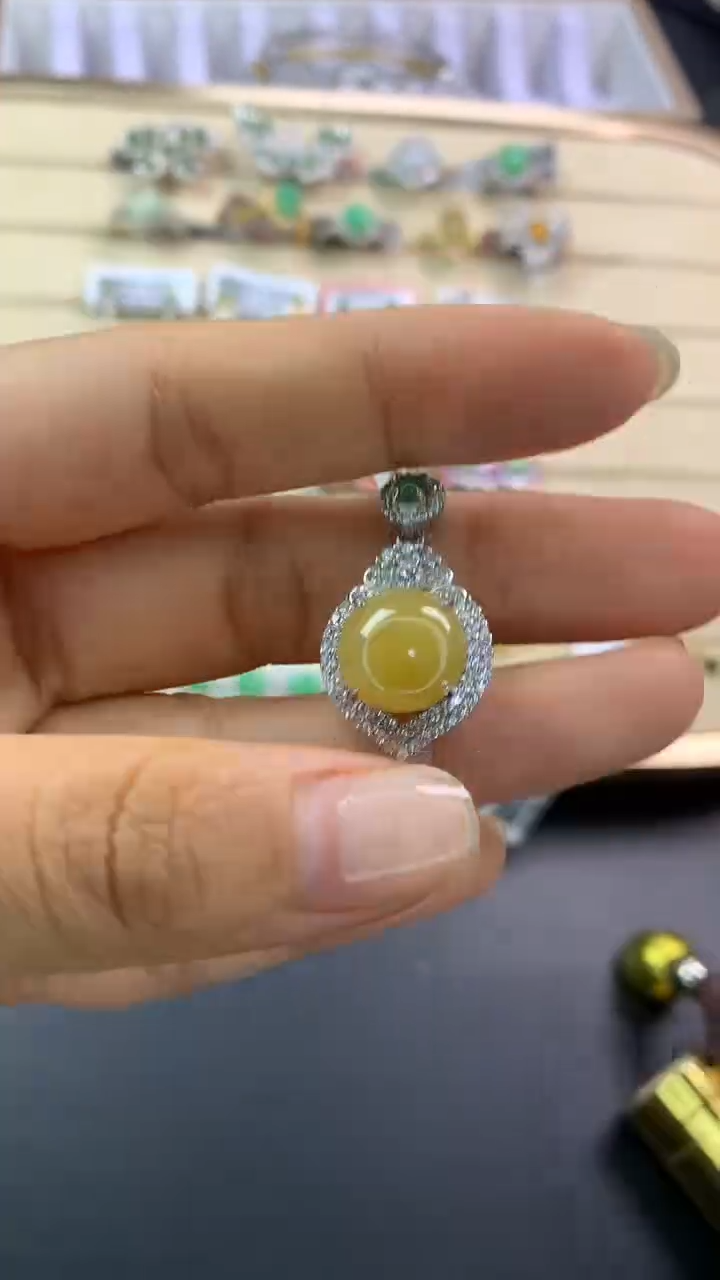 翡翠戒指银S925镶嵌翡翠 蛋面 银S925镶嵌