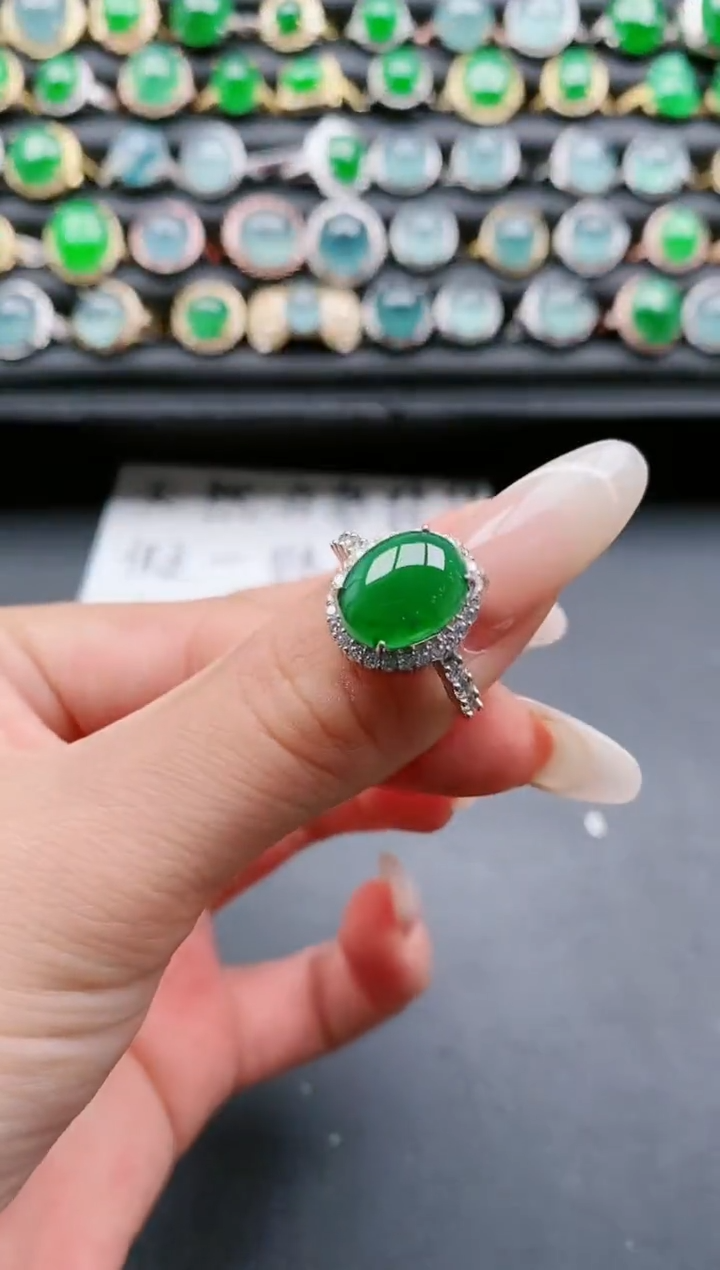【闪购商品】翡翠戒指银S925镶嵌111111