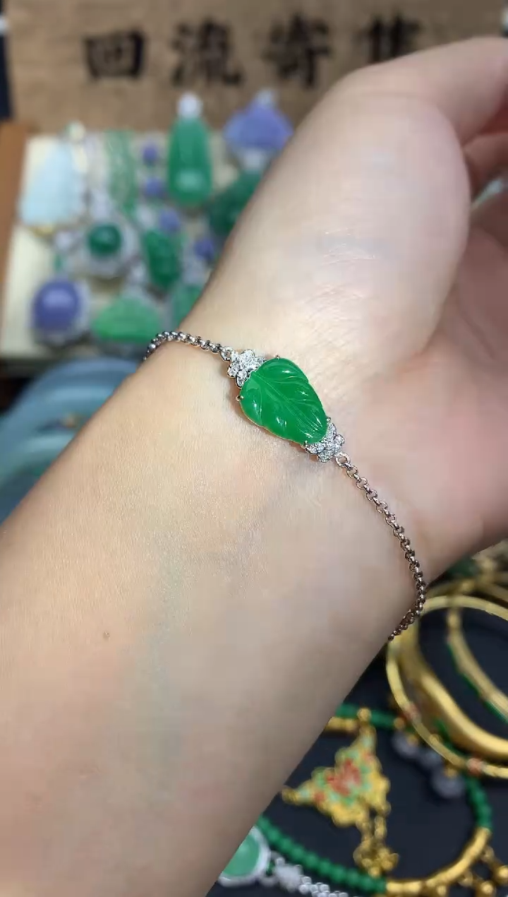 【闪购商品】翡翠手串18K金镶嵌630-中国好珍宝