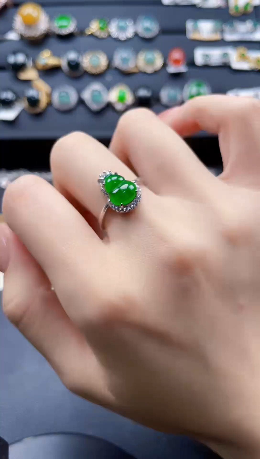 【闪购商品】翡翠戒指银S925镶嵌547645