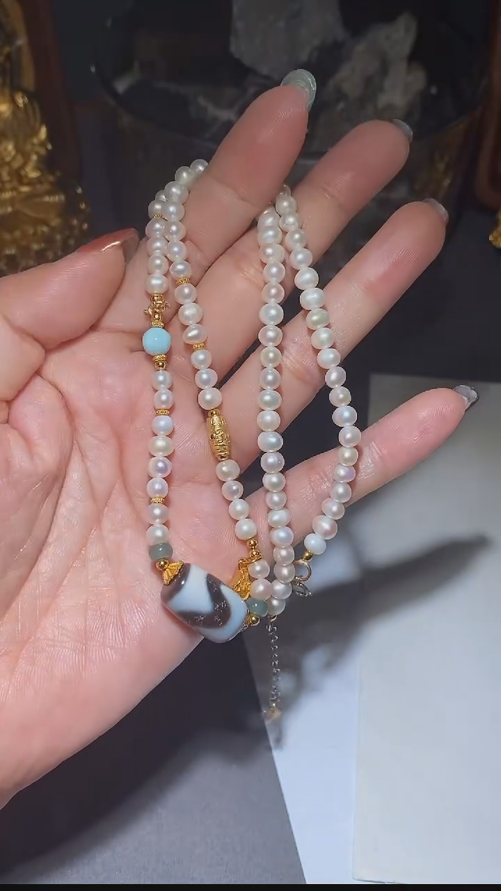 玛瑙/玉髓颈饰未镶嵌虎牙珍珠链多样性发一个