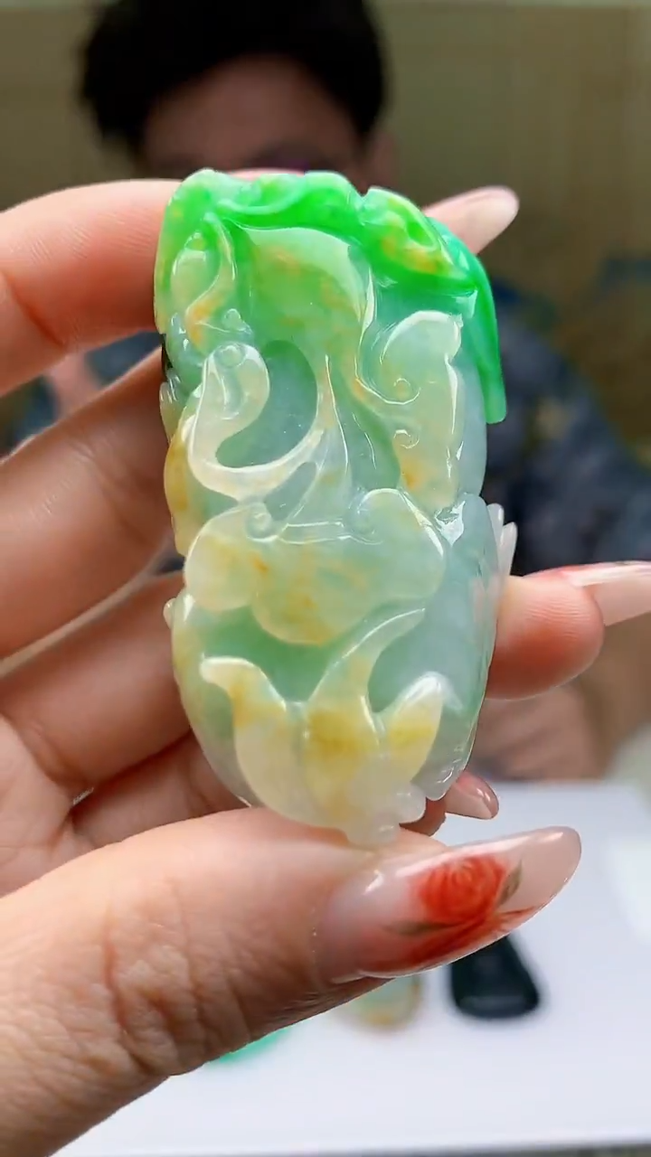 【闪购商品】定制翡翠未镶嵌4688ty-毛货挂件122