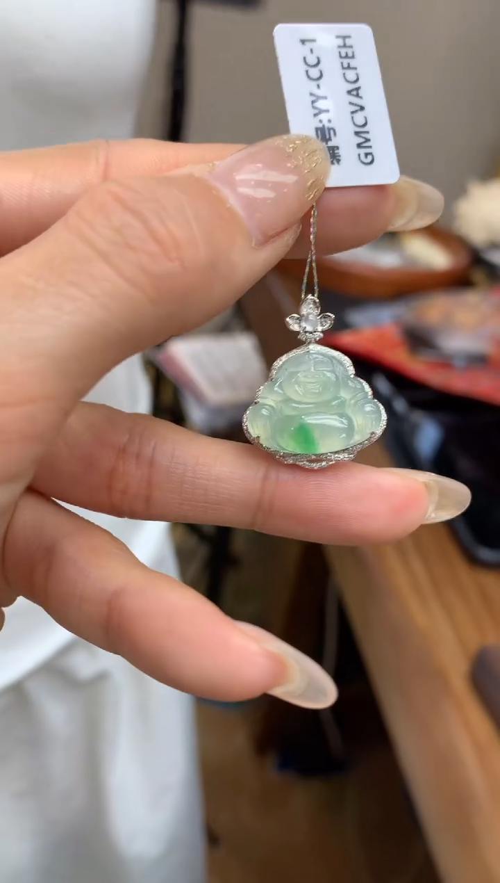 【闪购商品】翡翠颈饰18K金镶嵌佛公