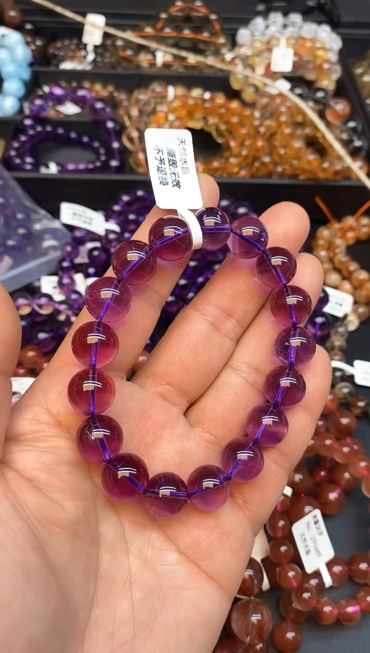 【闪购商品】水晶手链未镶嵌b51 紫水晶12mm+