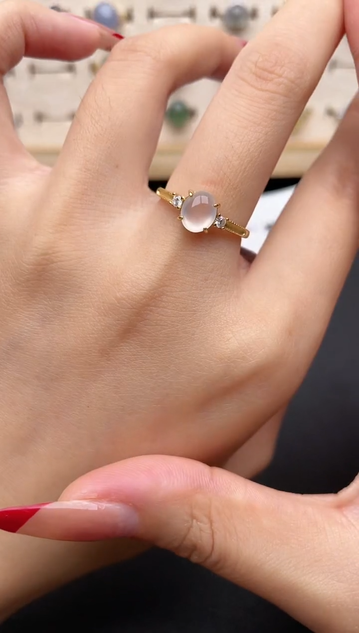 【闪购商品】翡翠戒指银S925镶嵌一物一证一礼盒