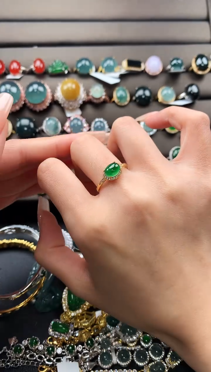 【闪购商品】翡翠戒指银S925镶嵌56897696