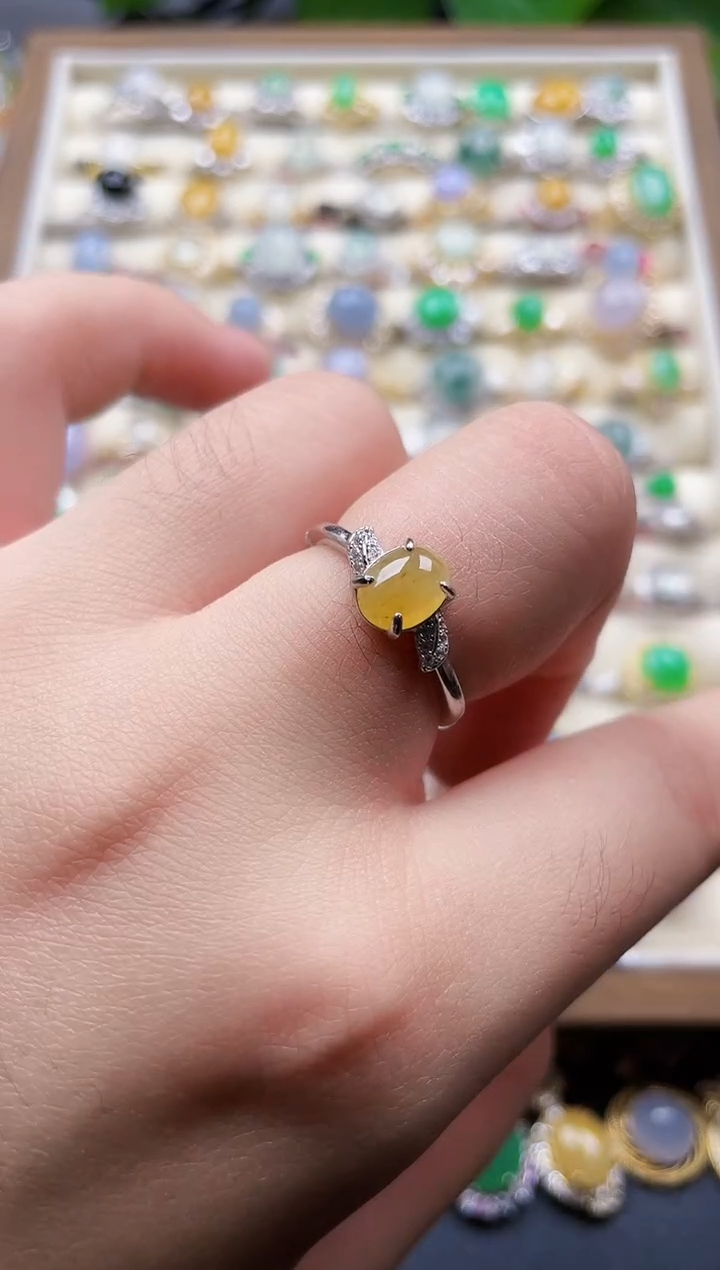 银S925镶嵌戒指翡翠1