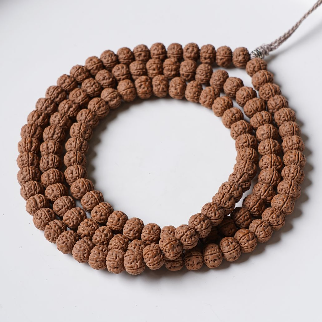 A329【褐皮】1.5~1.8孔道老树王长串福利头货金刚菩提8-8+mm