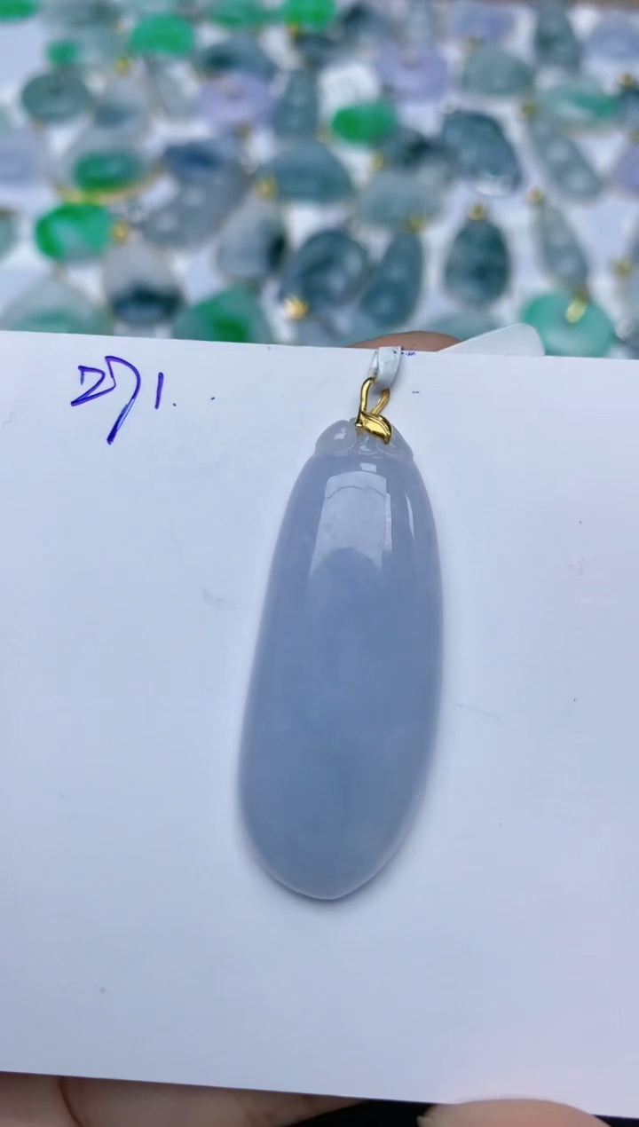 【闪购商品】翡翠颈饰18K金镶嵌天然翡翠A货    