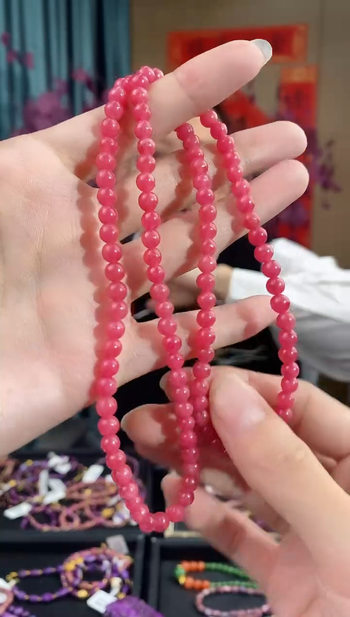 【闪购商品】蔷薇辉石手串未镶嵌140多样性发其一