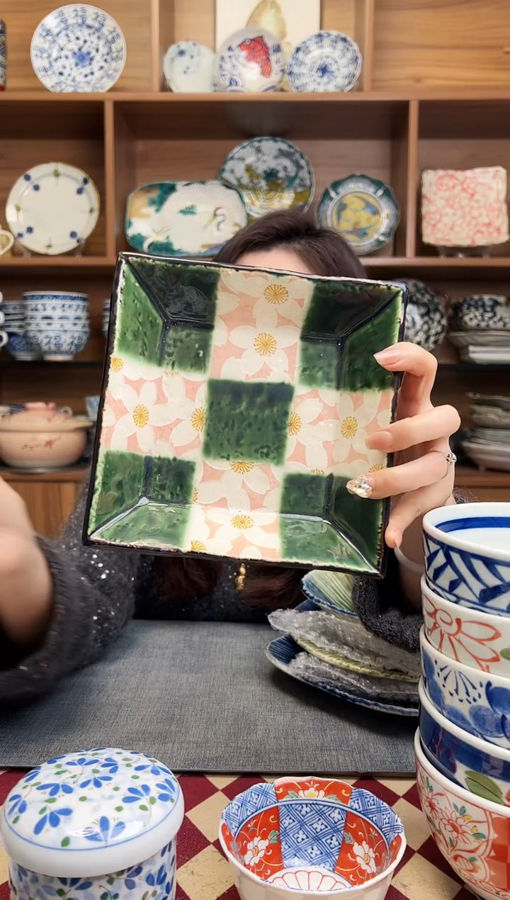 【闪购商品】瓷片织部平安桜方盘（花满）