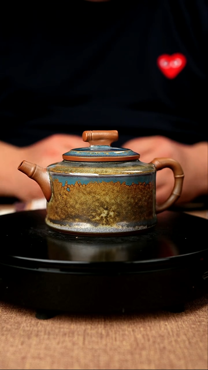 【闪购商品】861#国工一级品原矿钧瓷炉钧釉竹韵壶