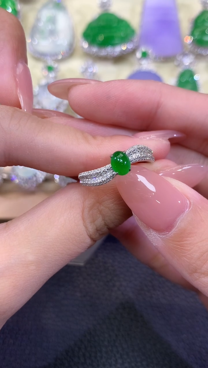 翡翠戒指18K金镶嵌夏日珠宝B11