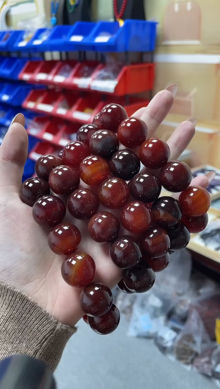 未镶嵌手串玛瑙/玉髓手串卡20MM 多样性发一