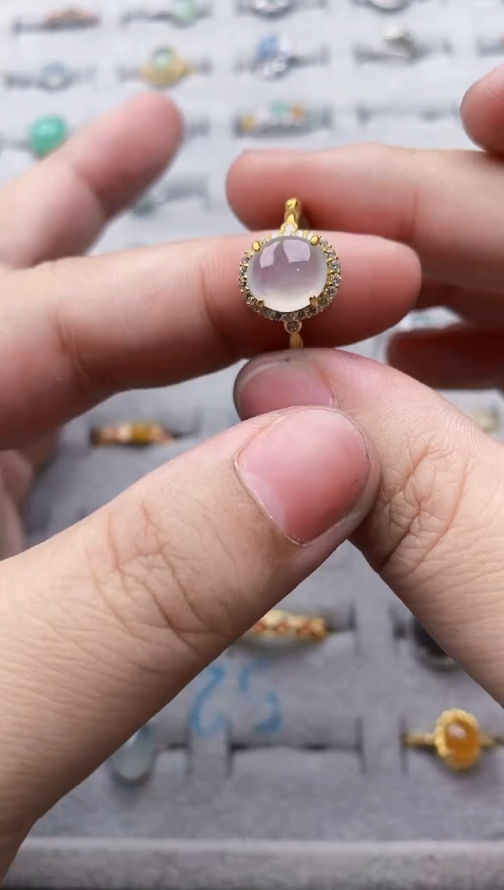 翡翠银S925镶嵌戒指5555---4