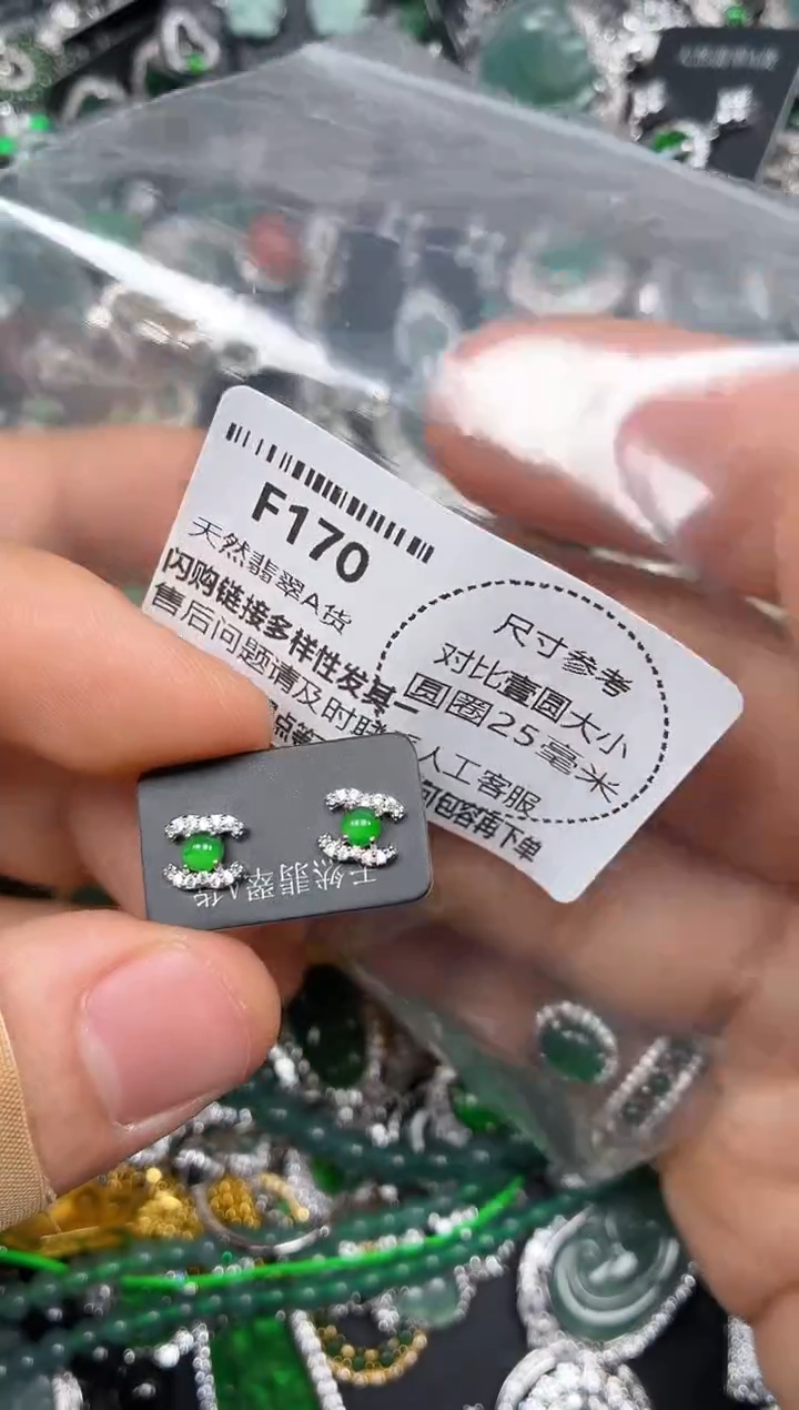 颈饰未镶嵌翡翠F170耳钉