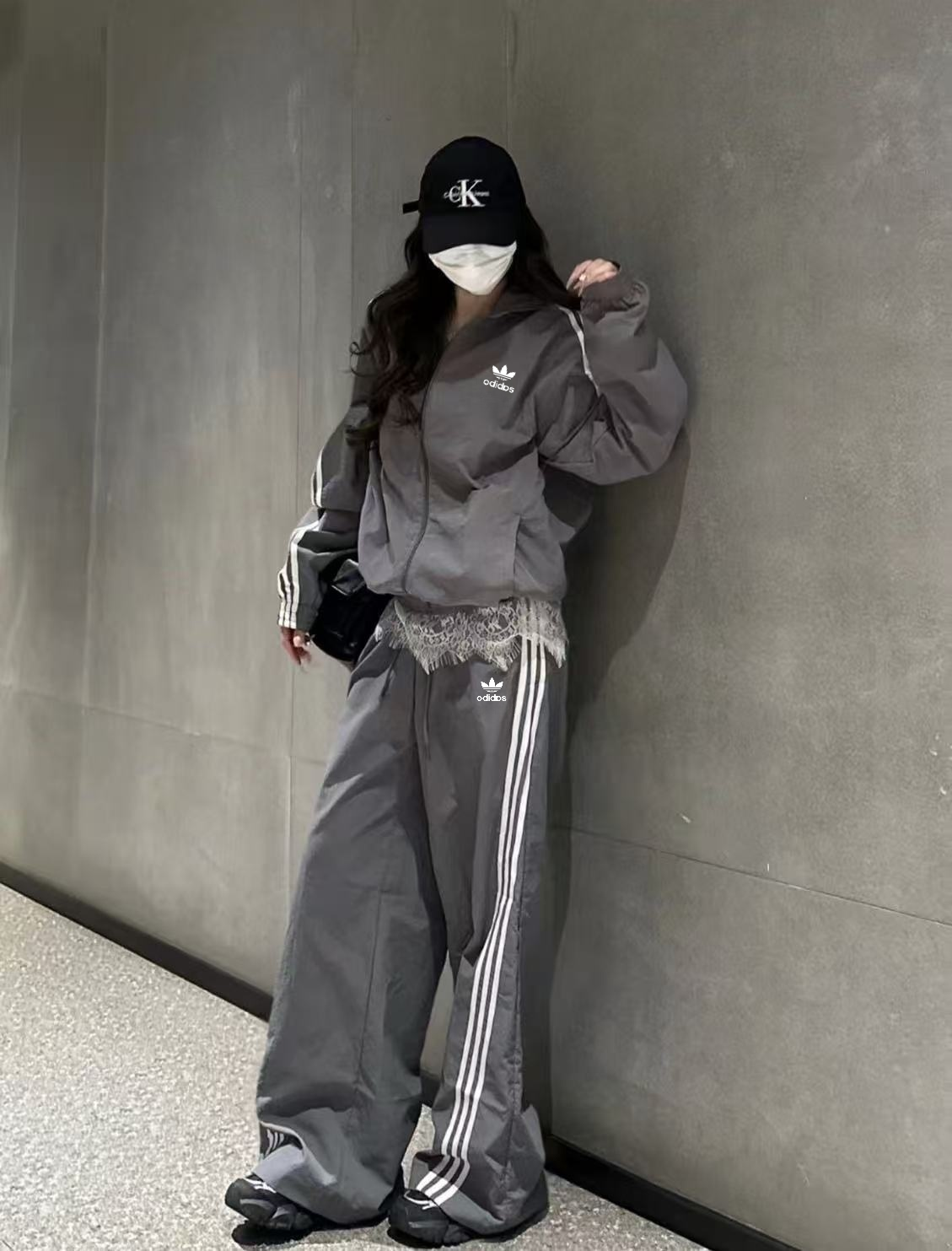 【商场撤柜】扭扭裤春秋刺绣套装 情侣款夹克外套