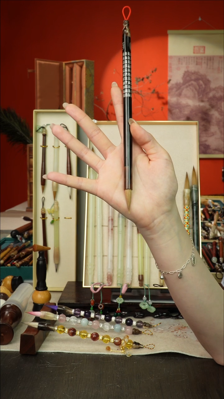 277号闪孤品高货毛笔链接 清水试笔 蘸墨不退