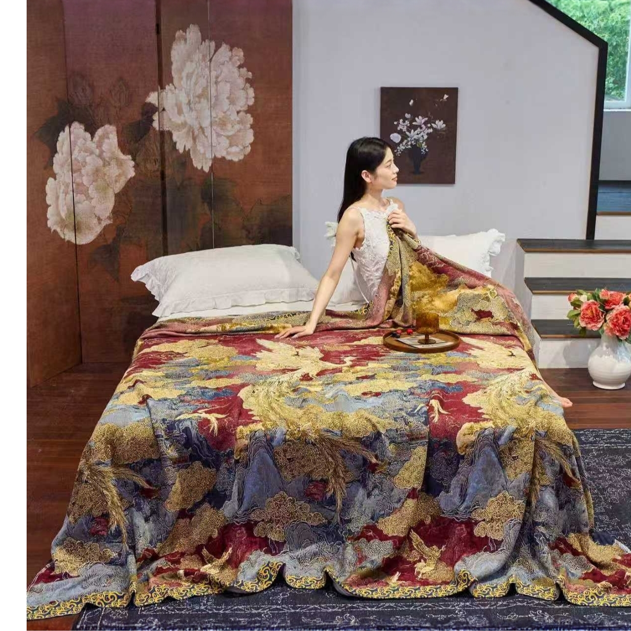 国宾伴手礼纱布枕巾--凤鸣歧山