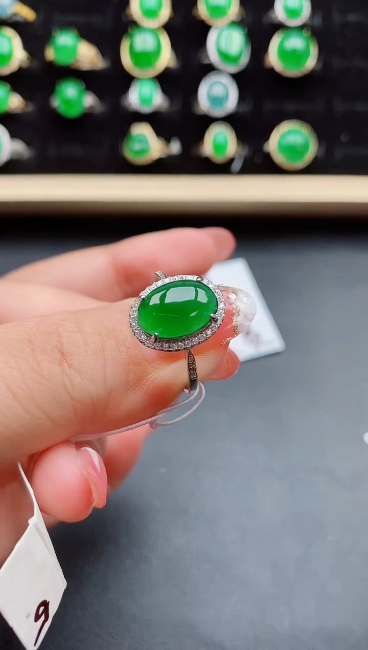 【闪购商品】翡翠戒指银S925镶嵌508080