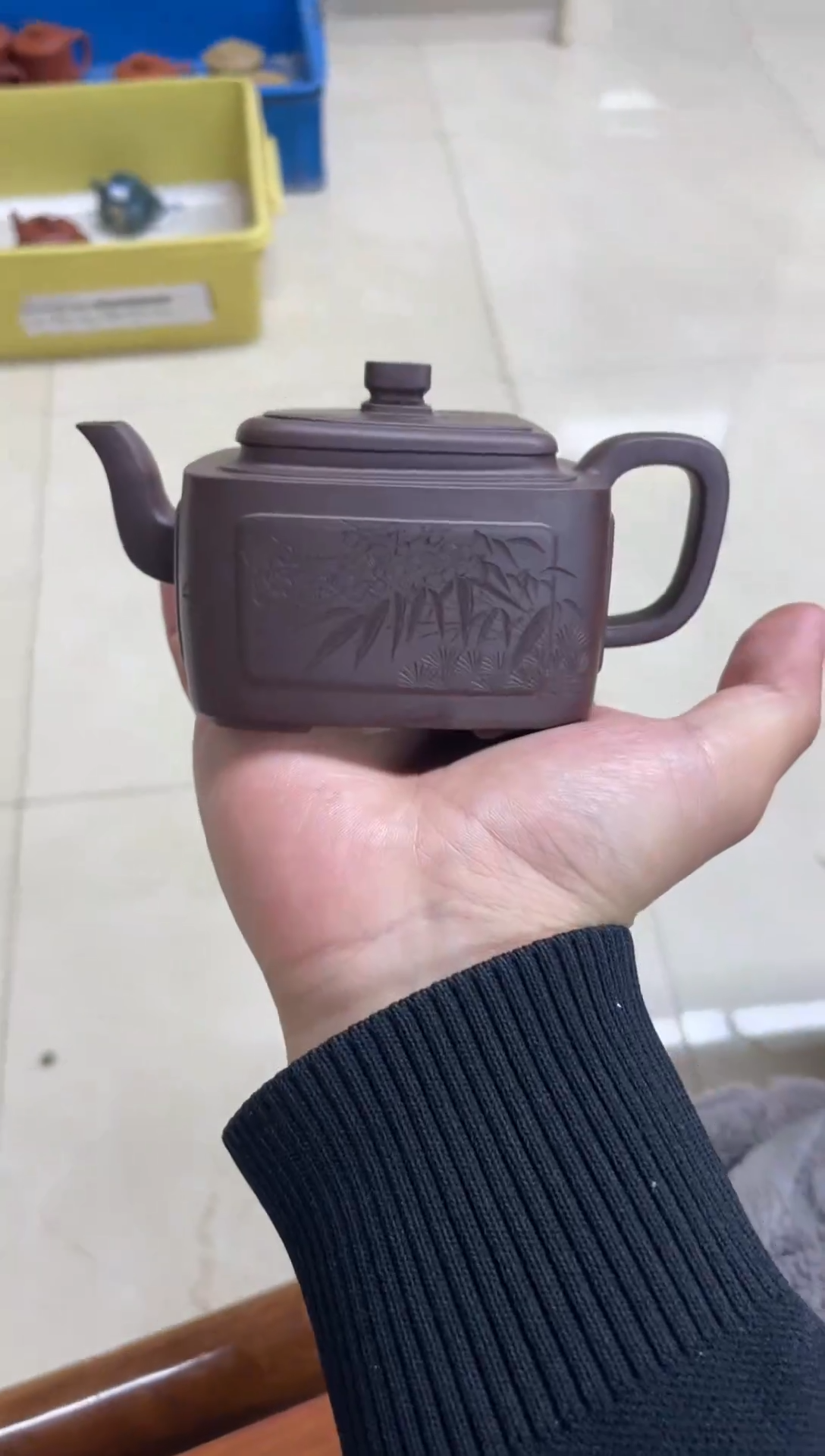 茶壶紫砂刻绘正四方