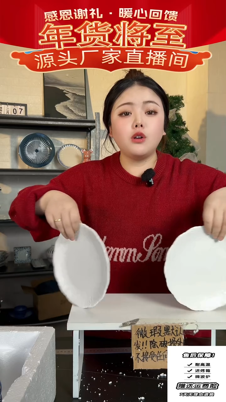 【闪购商品】瓷玫瑰花盘-2只装