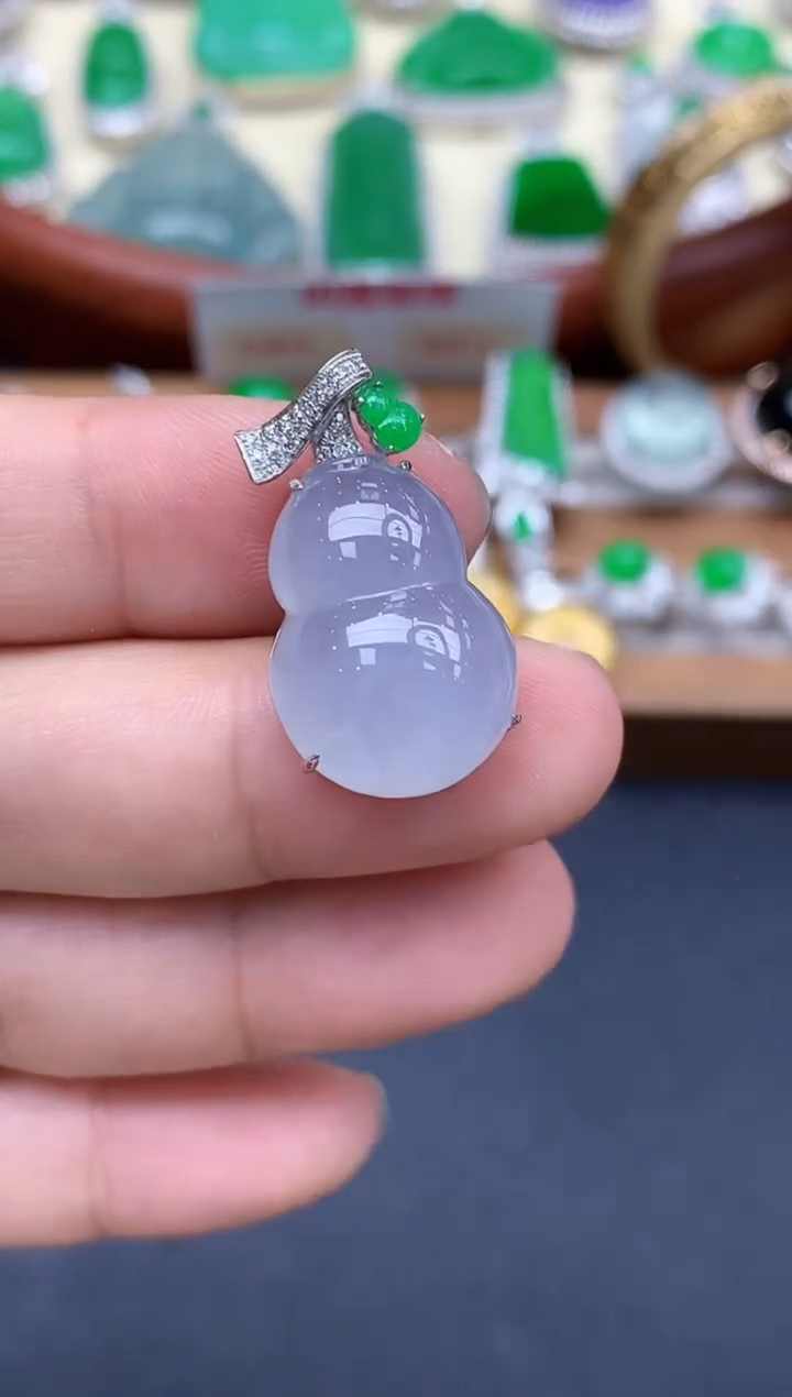 颈饰18K金镶嵌翡翠524-中国好珍宝