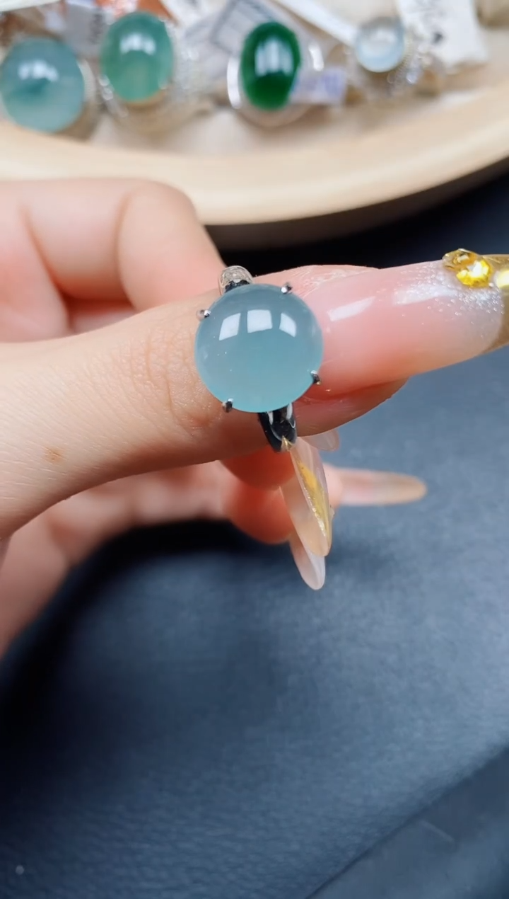 【闪购商品】翡翠戒指银S925镶嵌翡翠