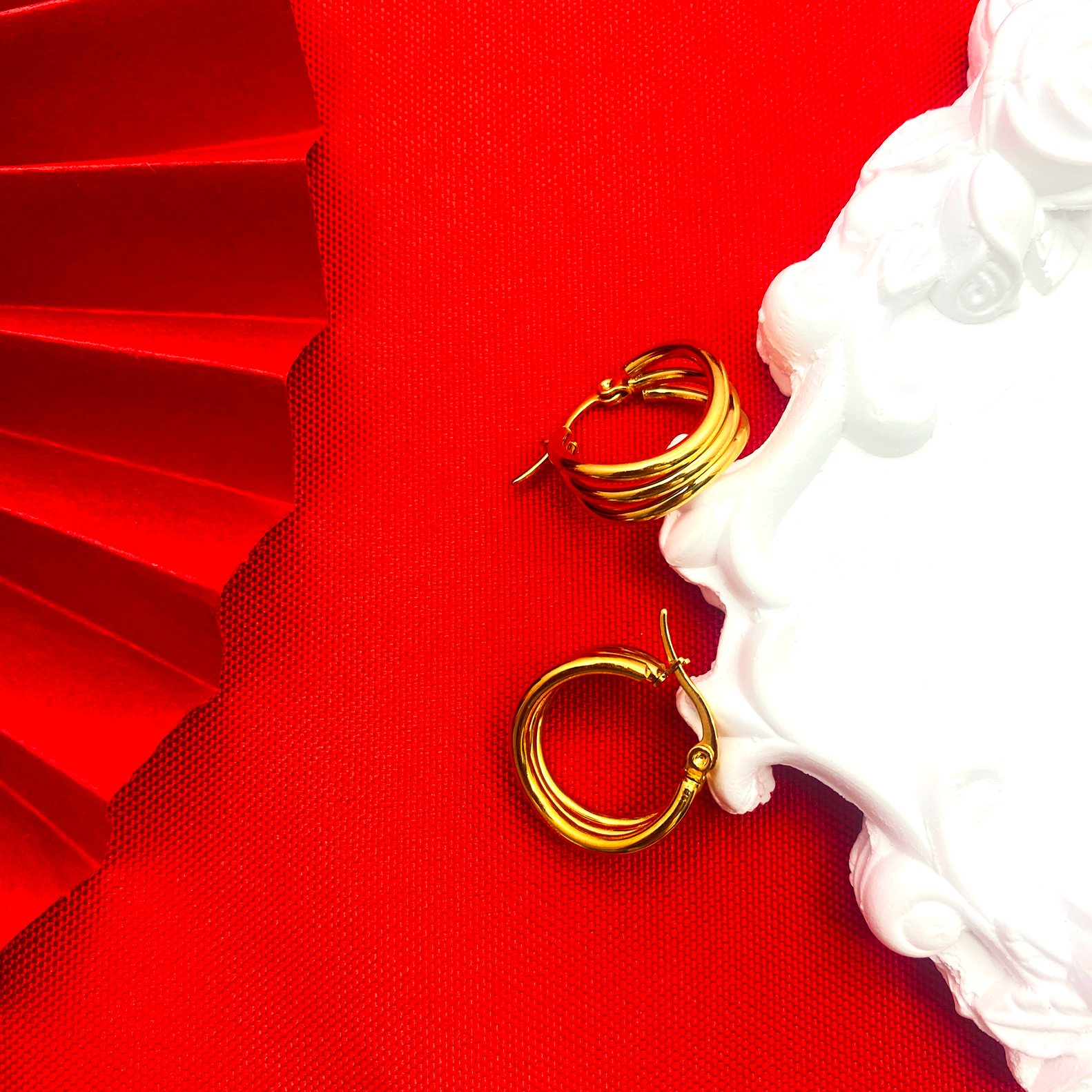 铜合金耳饰 【三层大耳环】耳坠女款不掉色百搭网红精美优雅女耳环