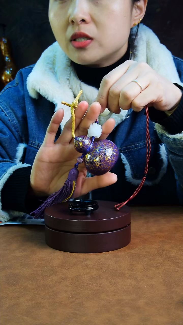 【闪购商品】116直播一物一图大漆酒葫芦送底座送挂绳