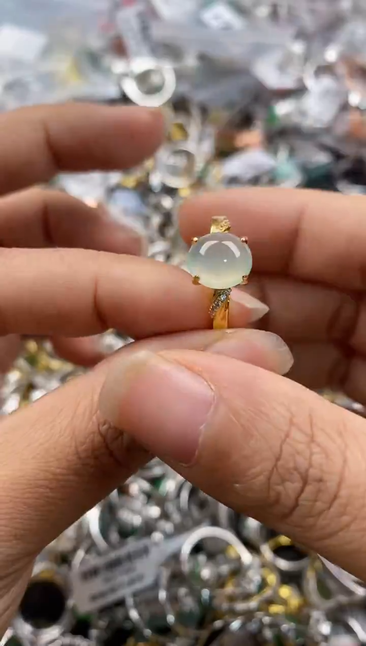 银S925镶嵌戒指翡翠222---3