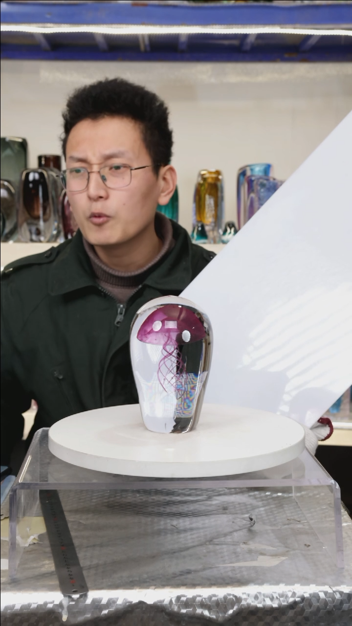 【闪购商品】琉璃【幻彩】高16精品琉璃正常手工痕迹