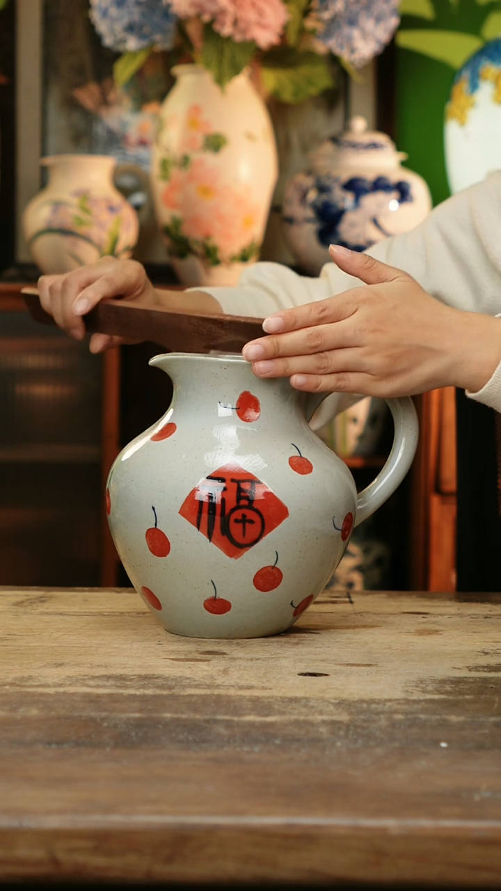 瓷片景德镇纯手工釉下彩精品花瓶