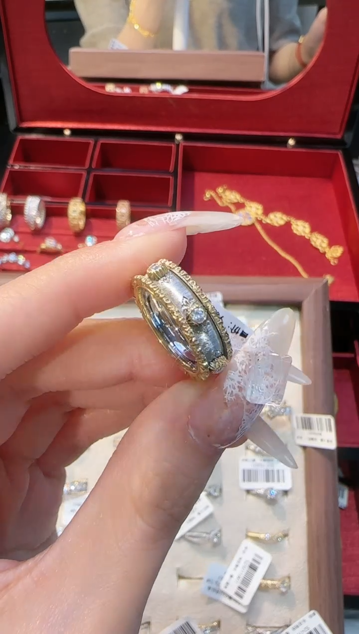 【闪购商品】钻石戒指/指环18K金镶嵌拼色戒指12#