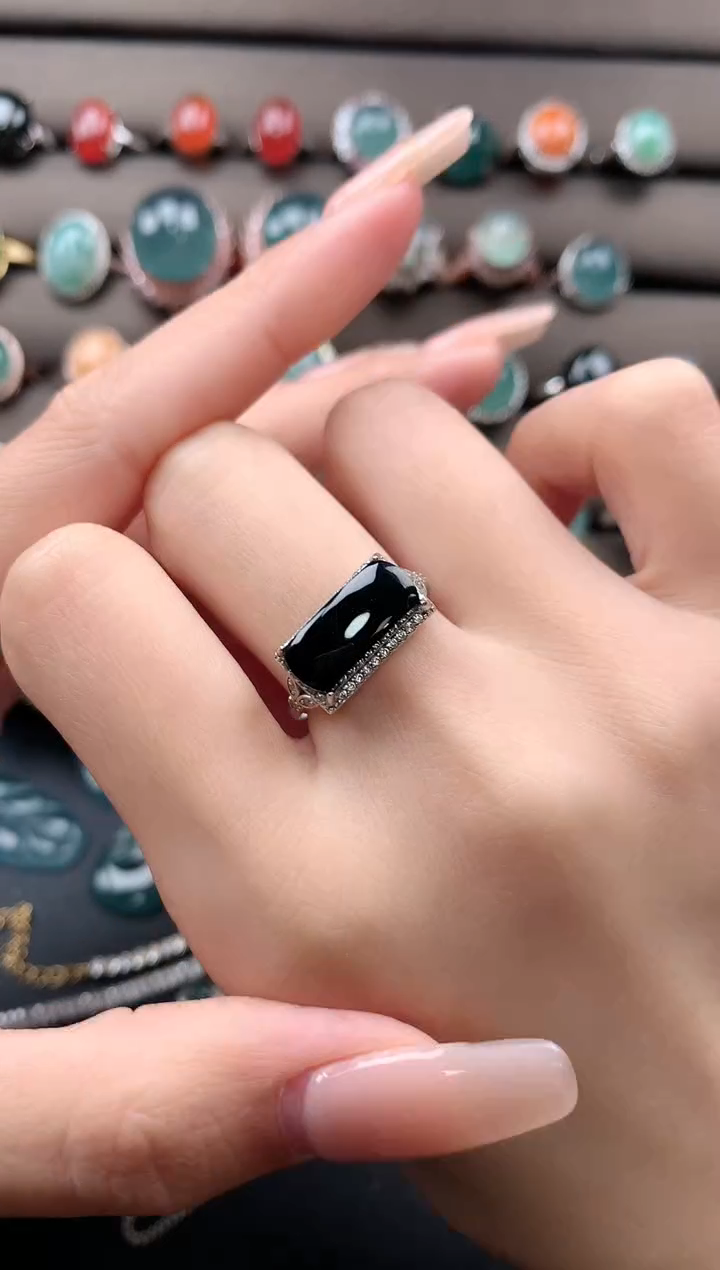 【闪购商品】翡翠戒指银S925镶嵌4324324