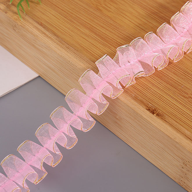 【追艺买二送一】2.5厘米蕾丝褶皱花边装饰鱼骨纱百搭手工DIY制作配