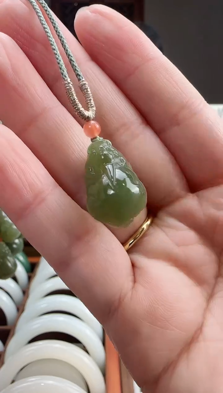 吊坠(不含链)未镶嵌和田玉和田玉青玉