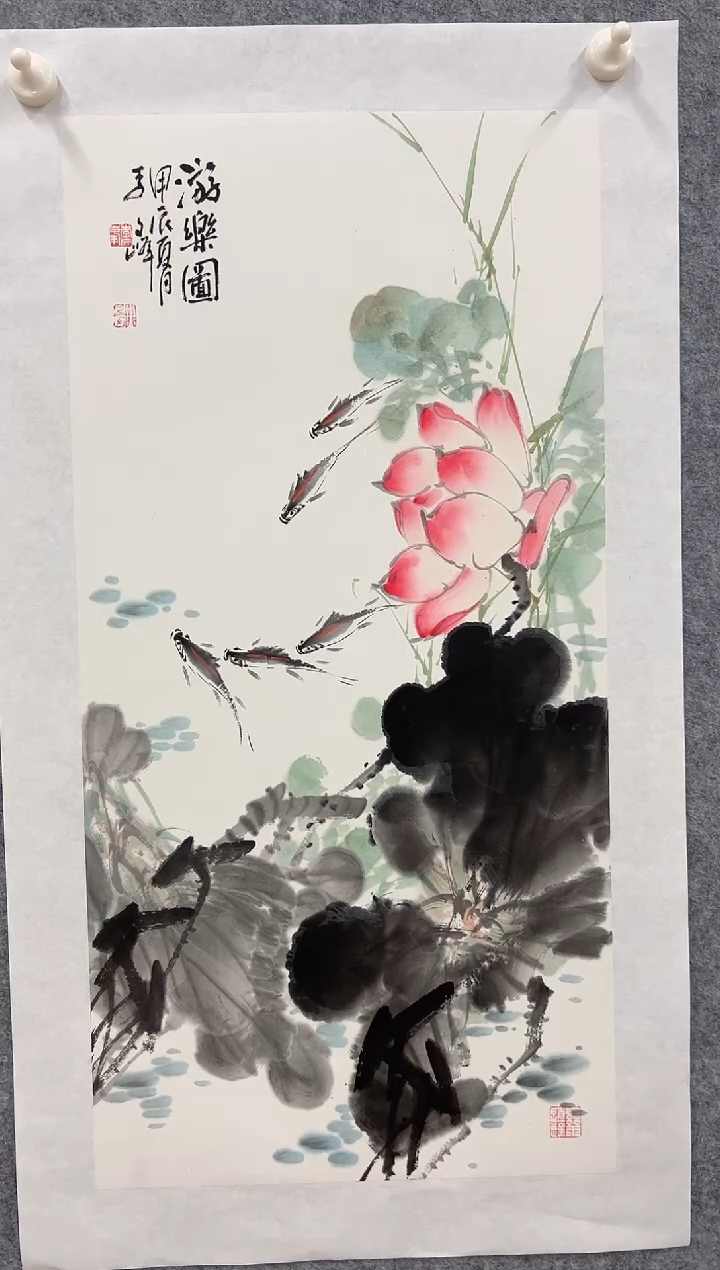 国画李文峰四尺四开荷花