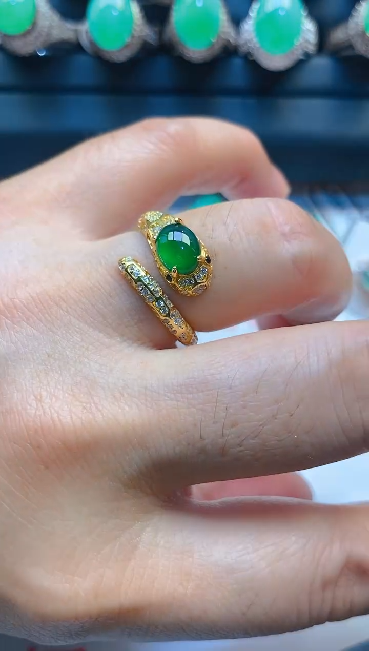 【闪购商品】翡翠耳饰银S925镶嵌天然A货翡翠1