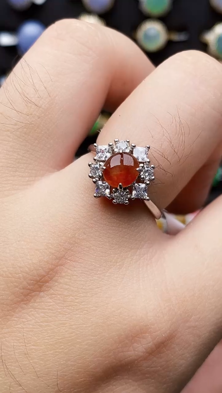 银S925镶嵌戒指翡翠2222