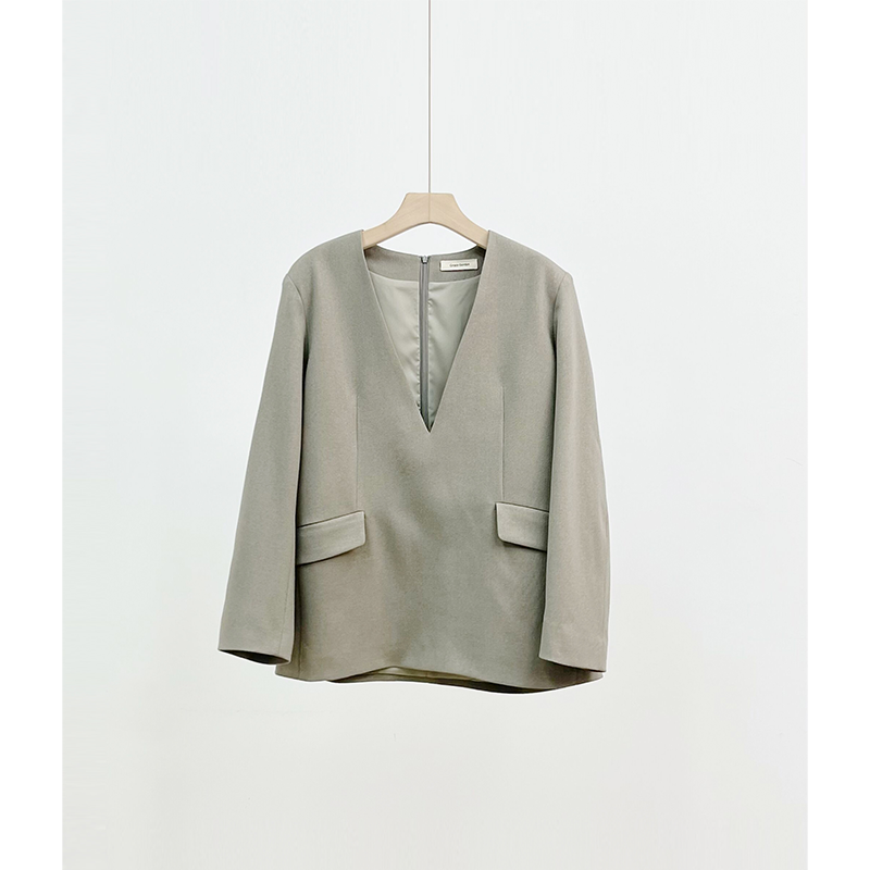  V领拉链设计短款西装MF2K1501