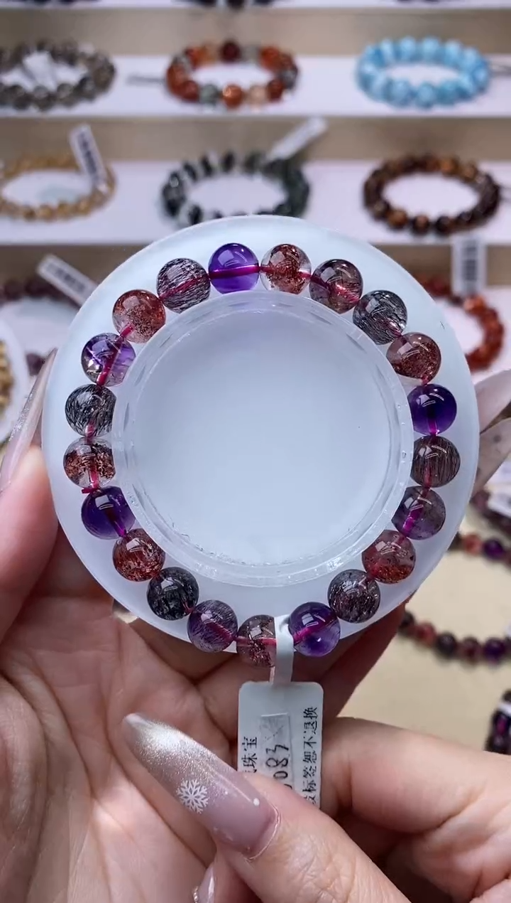 【闪购商品】水晶手链未镶嵌黑加仑超七单圈9m+