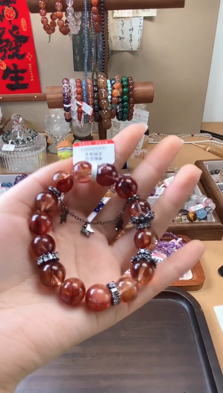 【闪购商品】水晶手串未镶嵌红胶花设计G50
