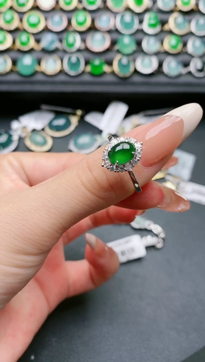【闪购商品】翡翠戒指银S925镶嵌1111111