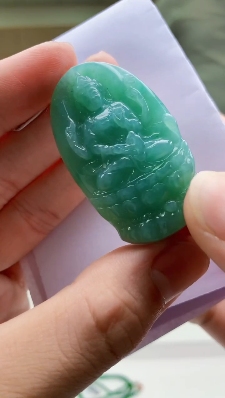 【闪购商品】定制翡翠未镶嵌4868bb-毛货挂件57